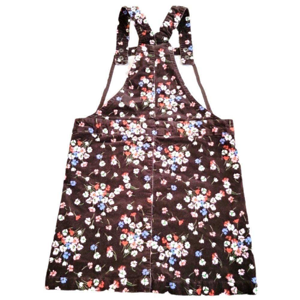 EC GYMBOREE COURDORAY FLORAL OVERALL DRESS W/ELASTIC WAIST SZ. 10 - Picture 2 of 7